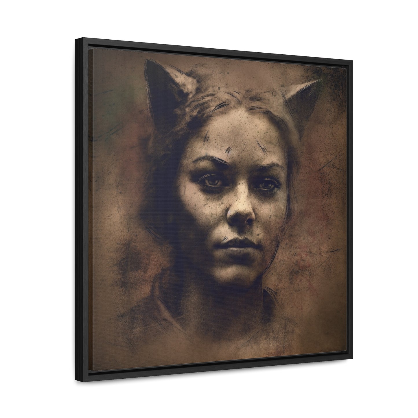 Cat Woman 20, Gallery Canvas Wraps, Square Frame