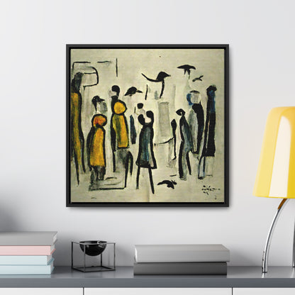 People and Birds 3, Valentinii, Gallery Canvas Wraps, Square Frame