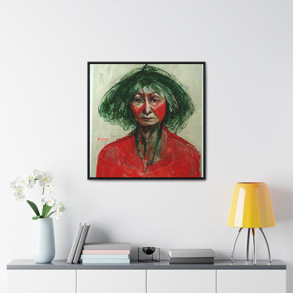 Loneliness Green Red 37, Valentinii, Gallery Canvas Wraps, Square Frame