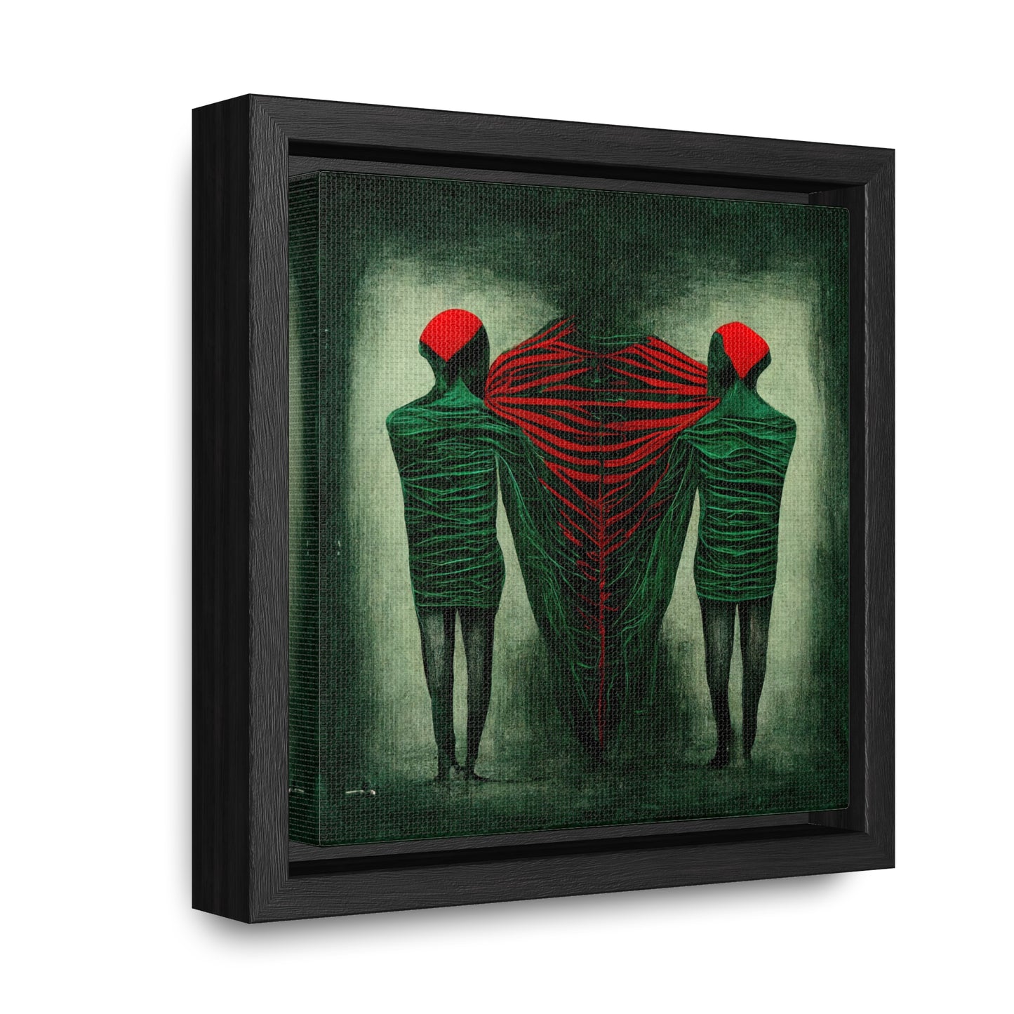 Loneliness Green Red 7, Valentinii, Gallery Canvas Wraps, Square Frame