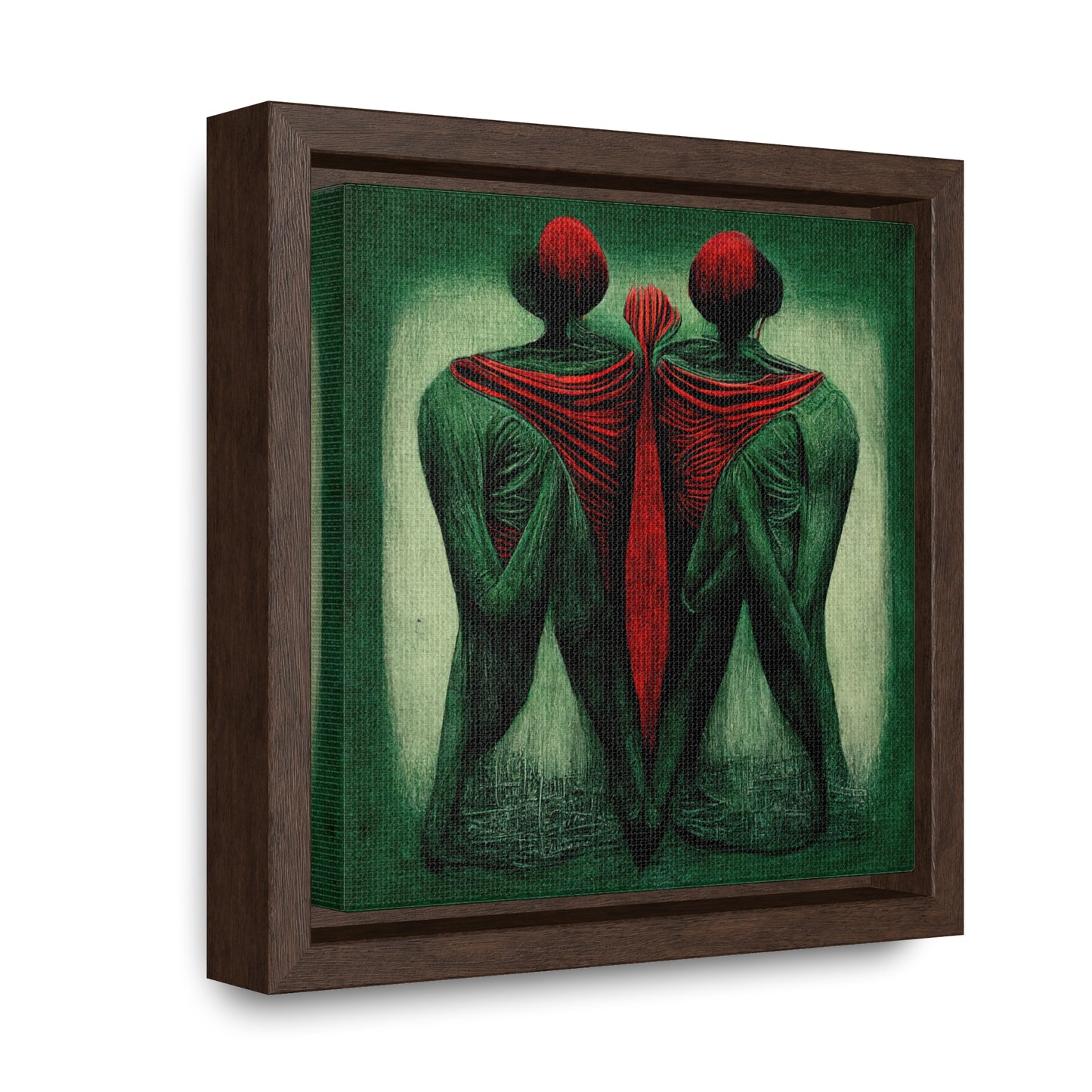 Loneliness Green Red 3, Valentinii, Gallery Canvas Wraps, Square Frame