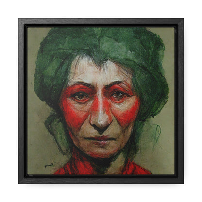 Loneliness Green Red 44, Valentinii, Gallery Canvas Wraps, Square Frame