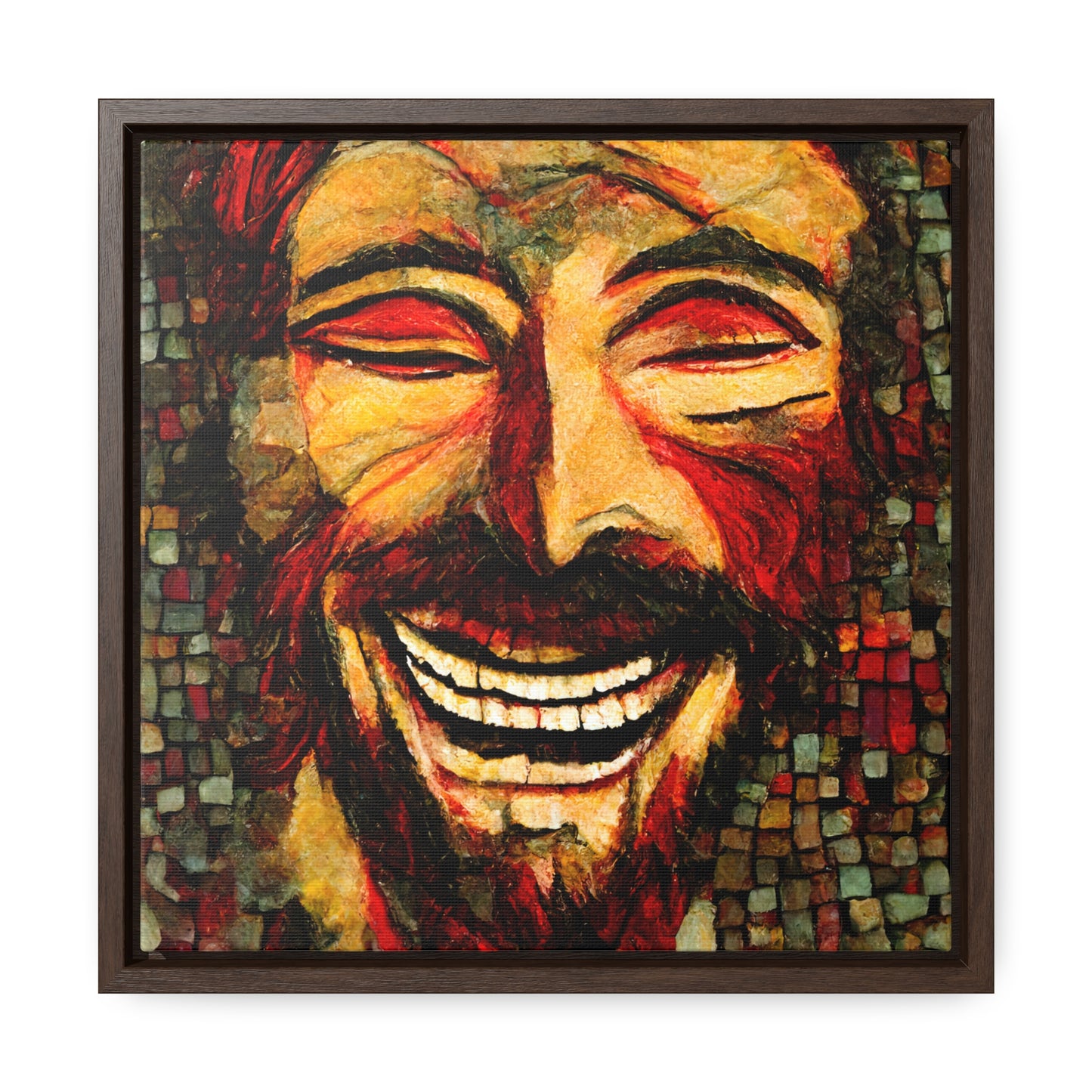 Jesus smiling 3, Valentinii, Gallery Canvas Wraps, Square Frame