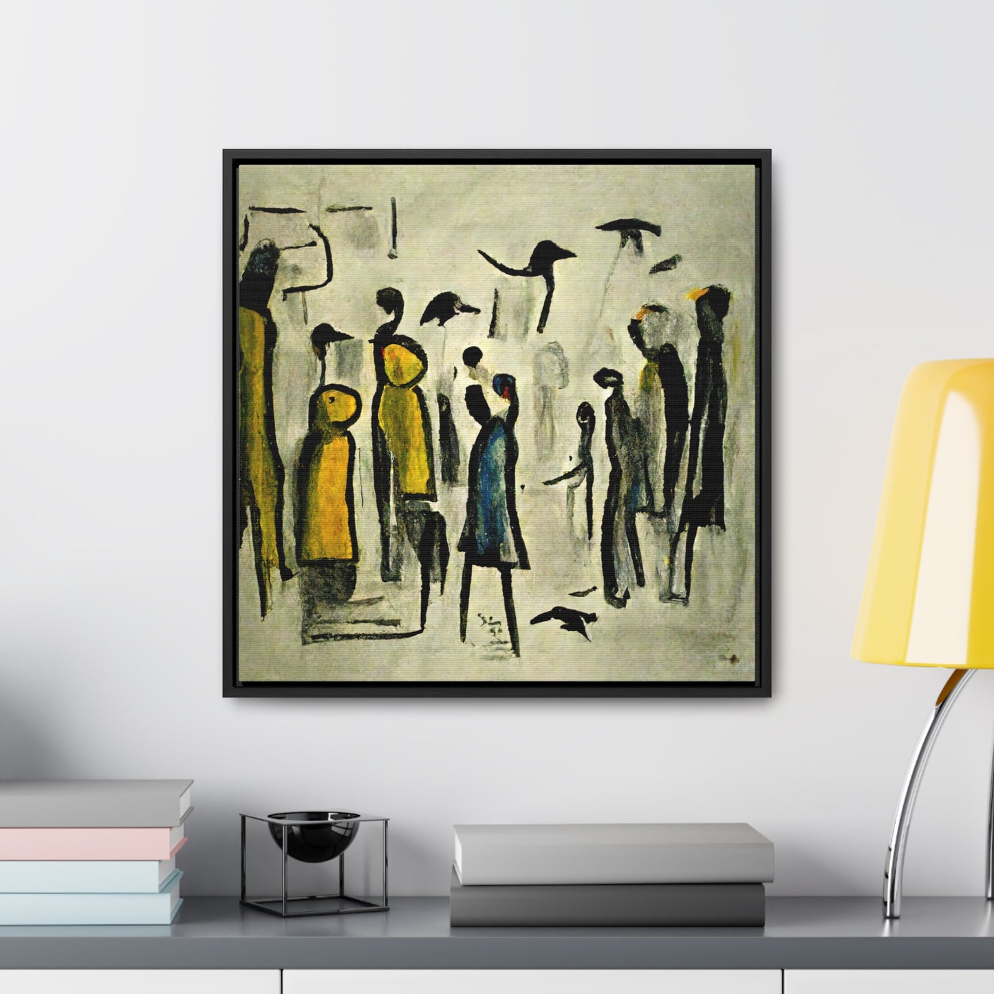 People and Birds 2, Valentinii, Gallery Canvas Wraps, Square Frame