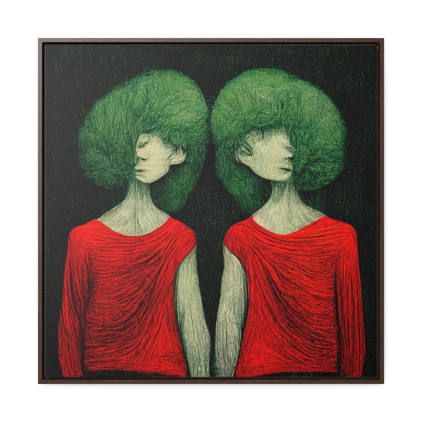 Loneliness Green Red 31, Valentinii, Gallery Canvas Wraps, Square Frame