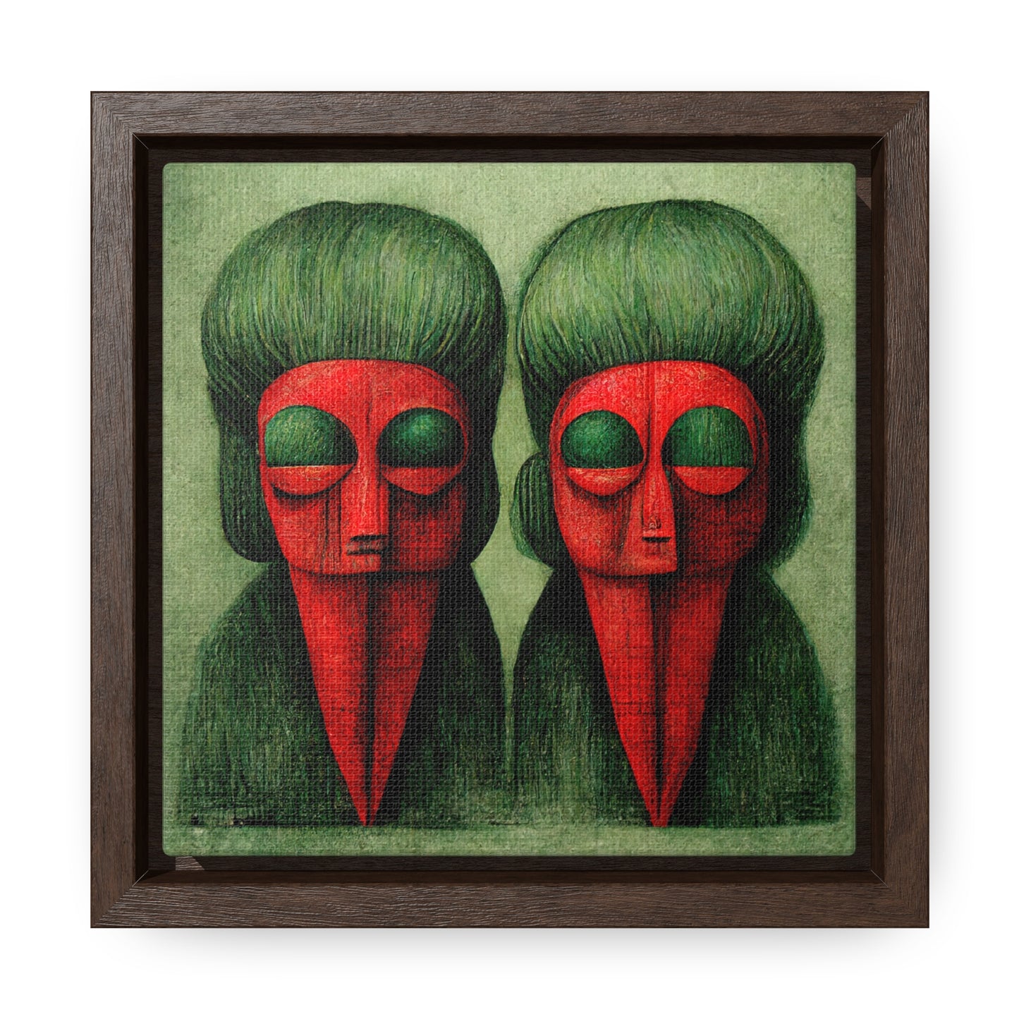 Loneliness Green Red 24, Valentinii, Gallery Canvas Wraps, Square Frame