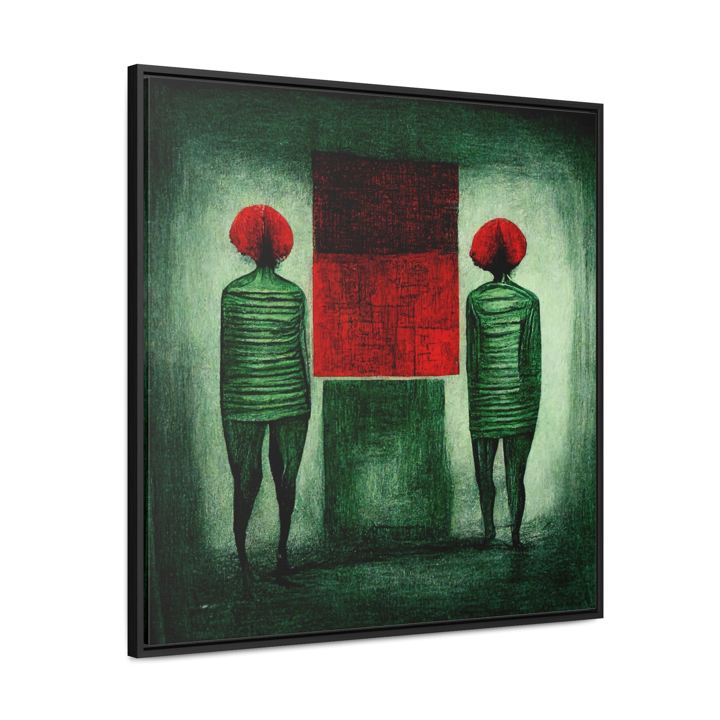 Loneliness Green Red 10, Valentinii, Gallery Canvas Wraps, Square Frame