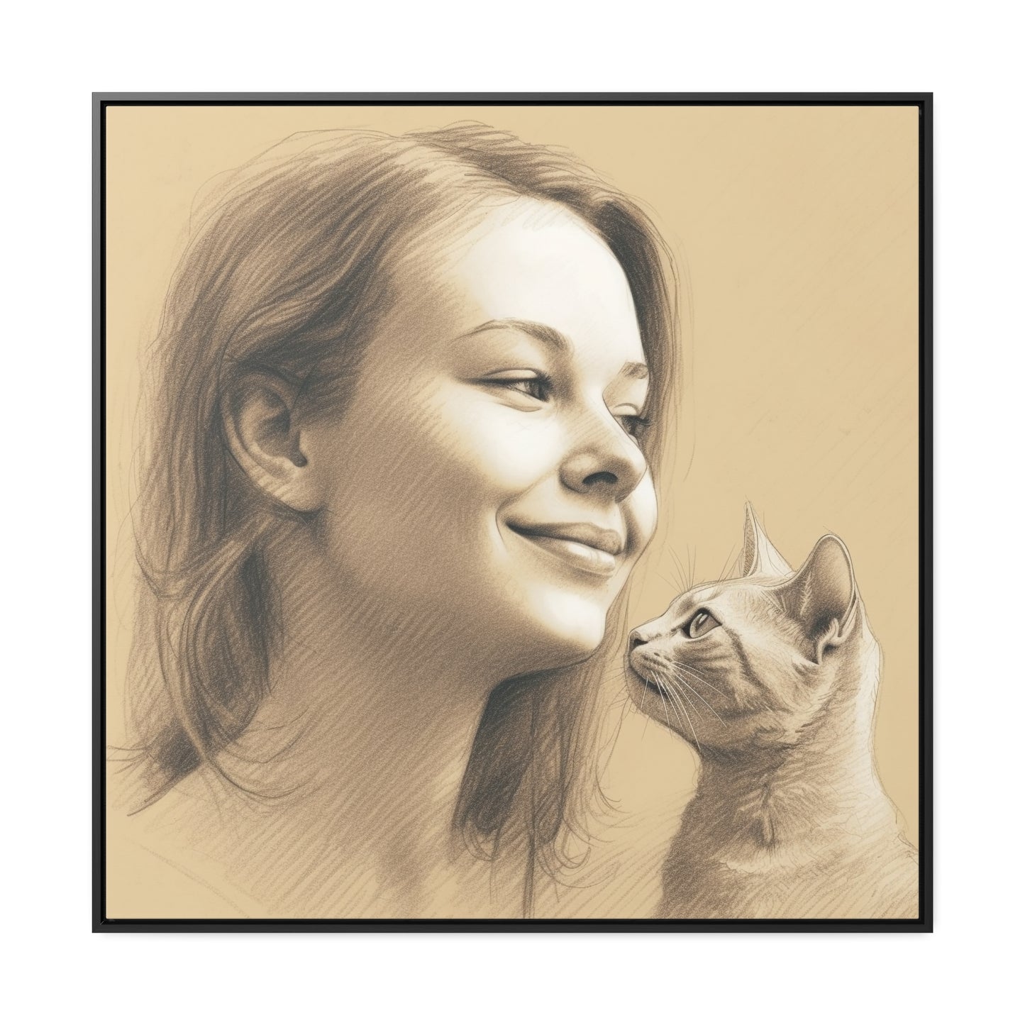 Cat Woman 30, Gallery Canvas Wraps, Square Frame