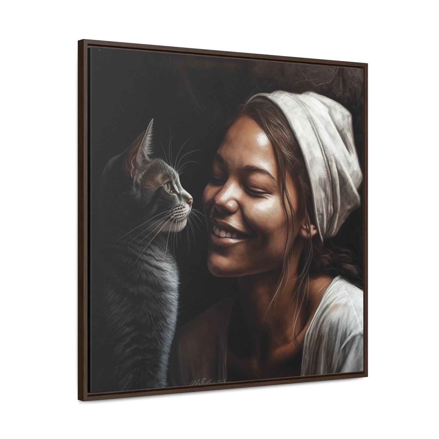 Cat Woman 29, Gallery Canvas Wraps, Square Frame