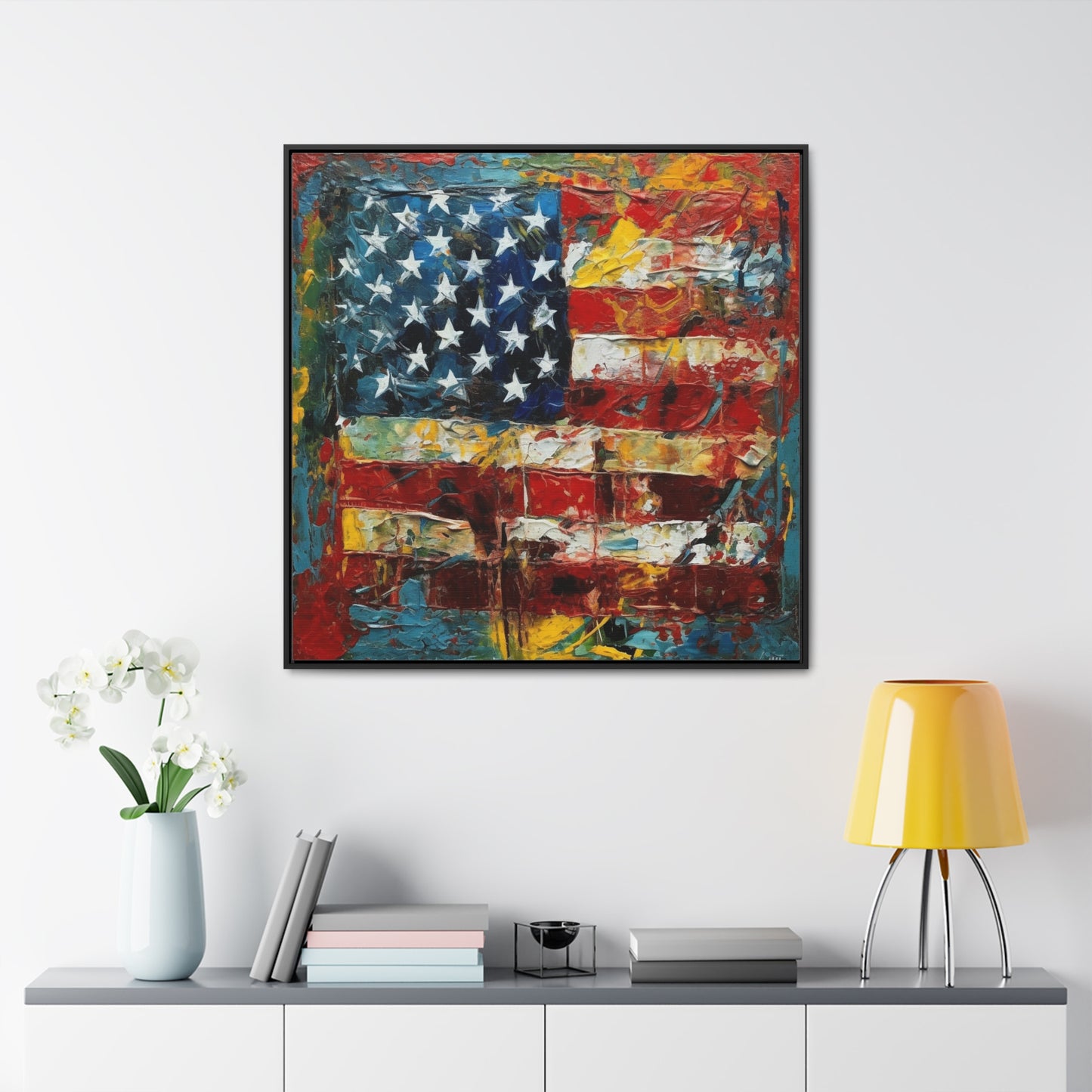 USA 14, Gallery Canvas Wraps, Square Frame