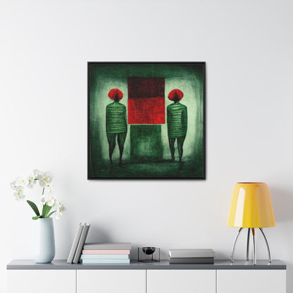 Loneliness Green Red 10, Valentinii, Gallery Canvas Wraps, Square Frame