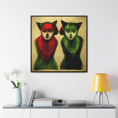 Cat Woman 4, Valentinii, Gallery Canvas Wraps, Square Frame