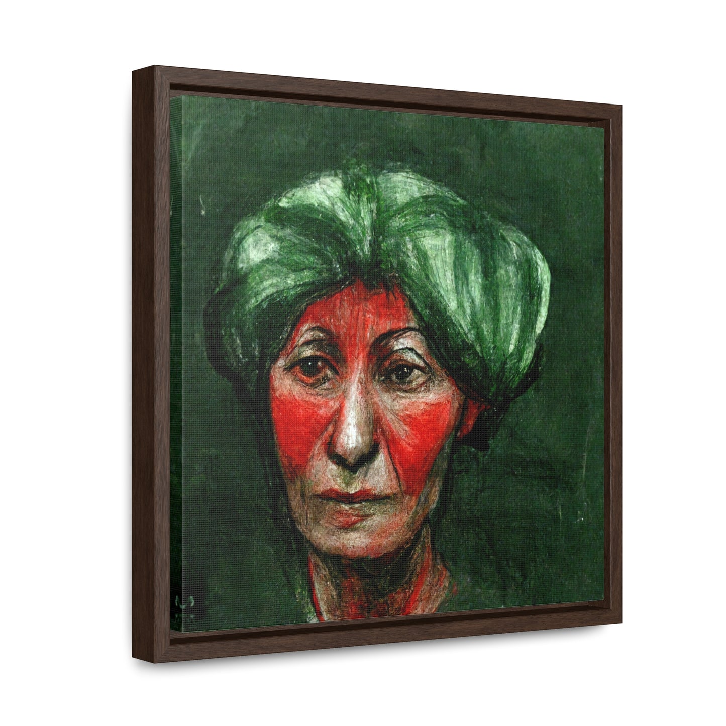 Loneliness Green Red 42, Valentinii, Gallery Canvas Wraps, Square Frame