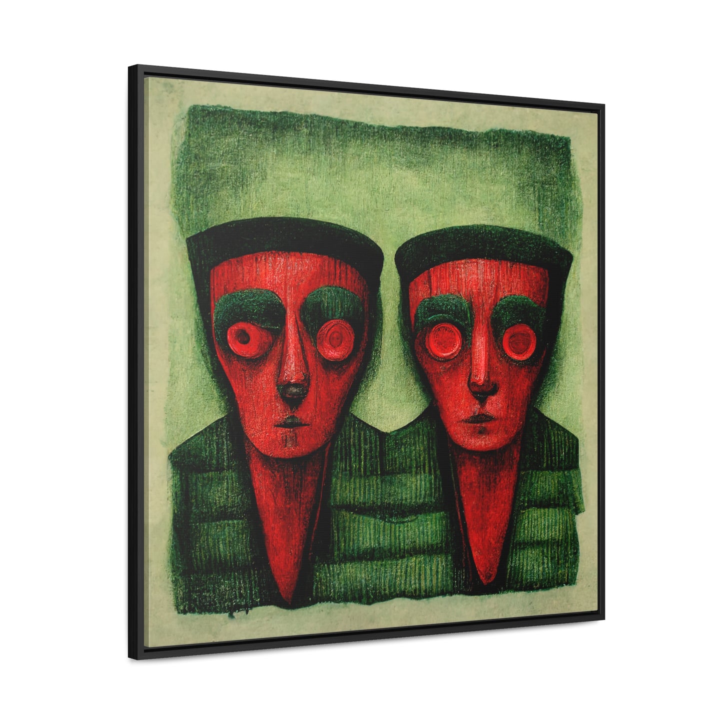 Loneliness Green Red 16, Valentinii, Gallery Canvas Wraps, Square Frame