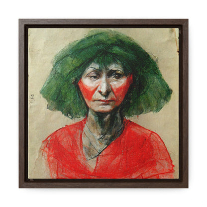 Loneliness Green Red 34, Valentinii, Gallery Canvas Wraps, Square Frame