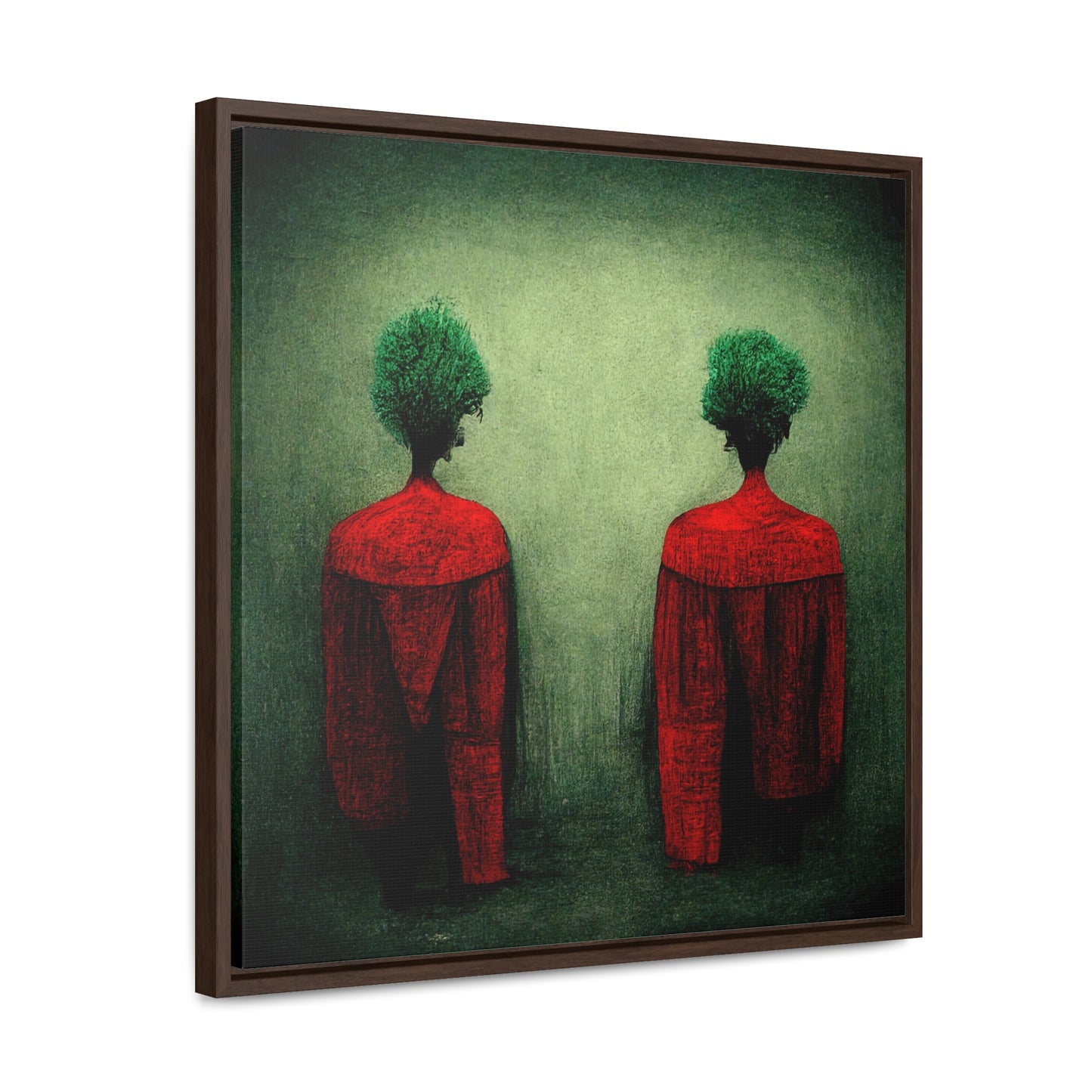 Loneliness Green Red 28, Valentinii, Gallery Canvas Wraps, Square Frame