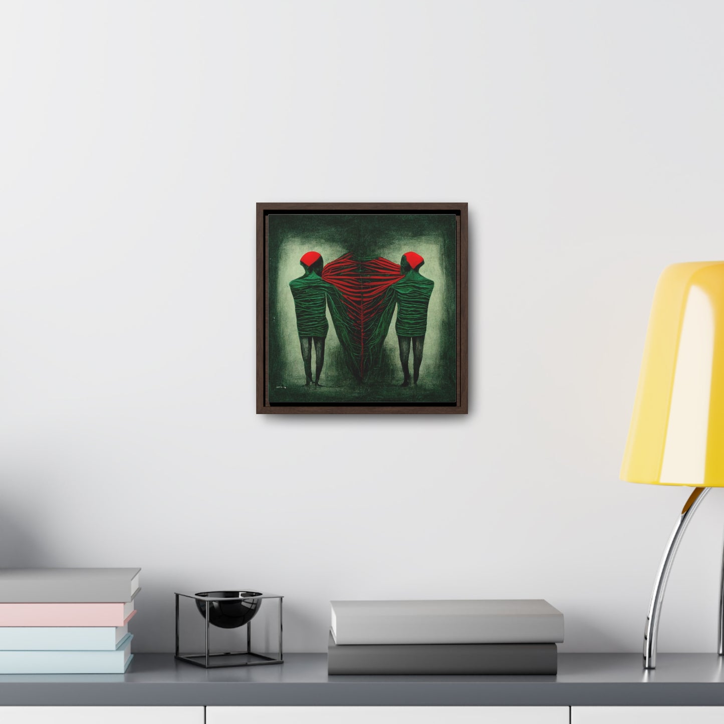 Loneliness Green Red 7, Valentinii, Gallery Canvas Wraps, Square Frame