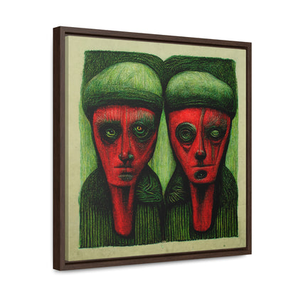 Loneliness Green Red 9, Valentinii, Gallery Canvas Wraps, Square Frame