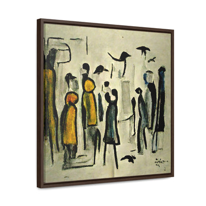 People and Birds 3, Valentinii, Gallery Canvas Wraps, Square Frame