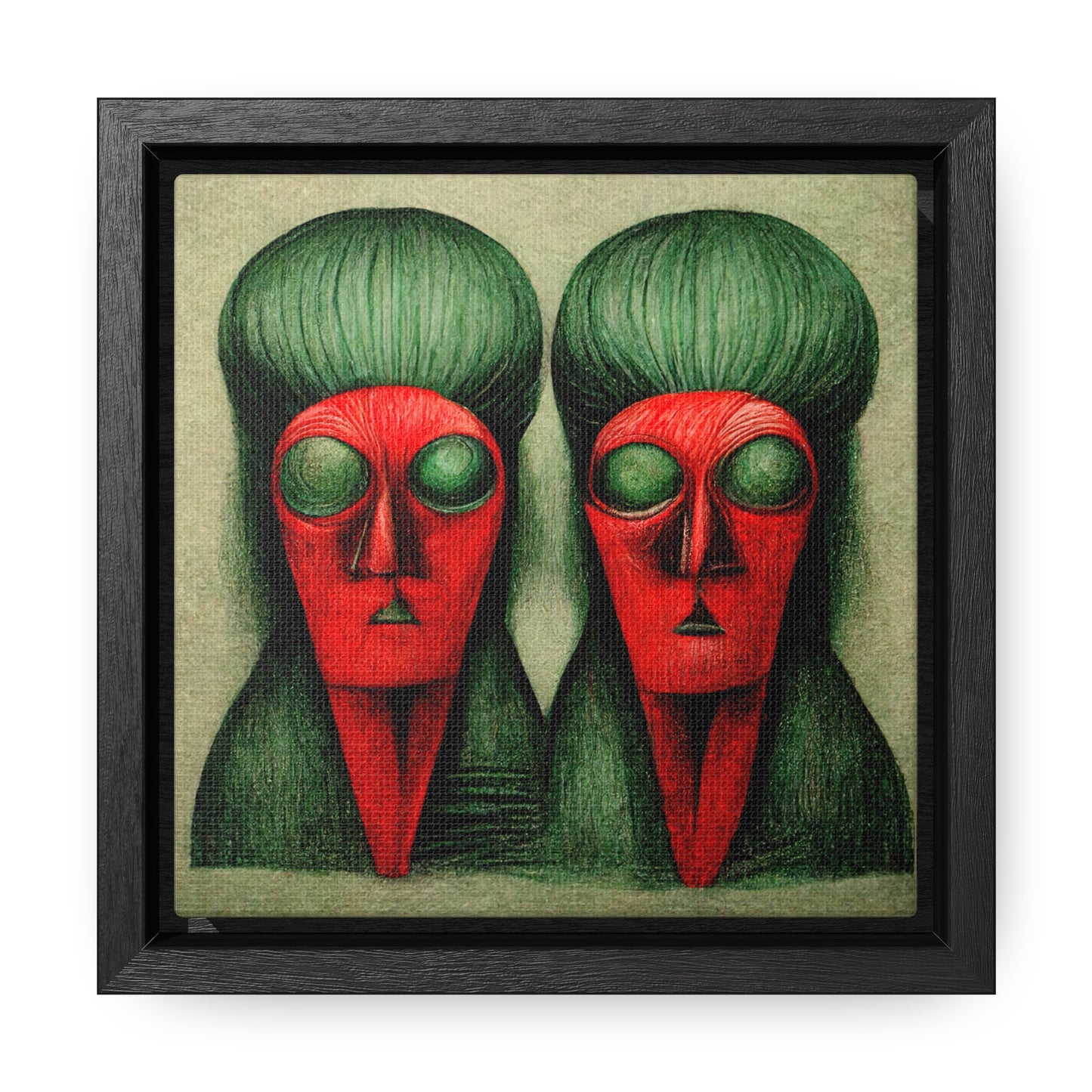 Loneliness Green Red 17, Valentinii, Gallery Canvas Wraps, Square Frame