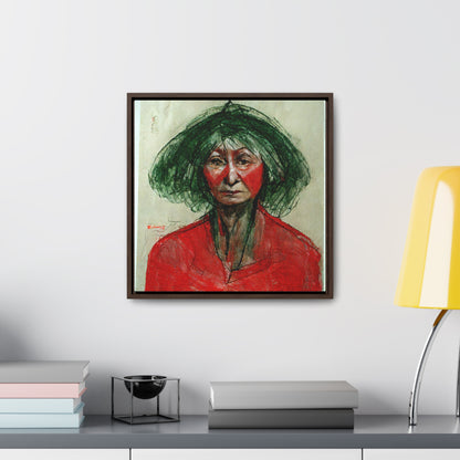 Loneliness Green Red 37, Valentinii, Gallery Canvas Wraps, Square Frame