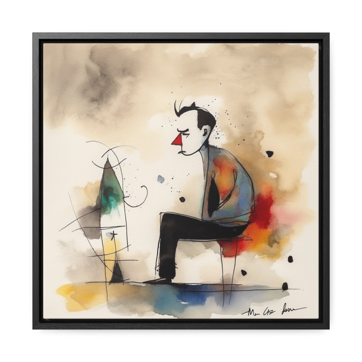 Sad Man 3, Valentinii, Gallery Canvas Wraps, Square Frame