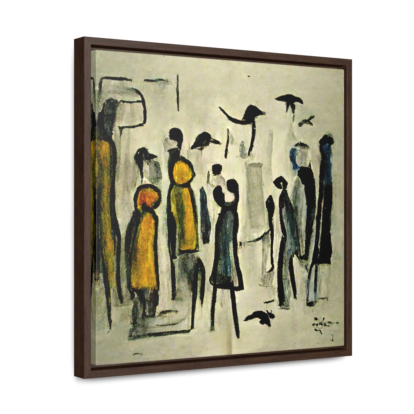 People and Birds 3, Valentinii, Gallery Canvas Wraps, Square Frame