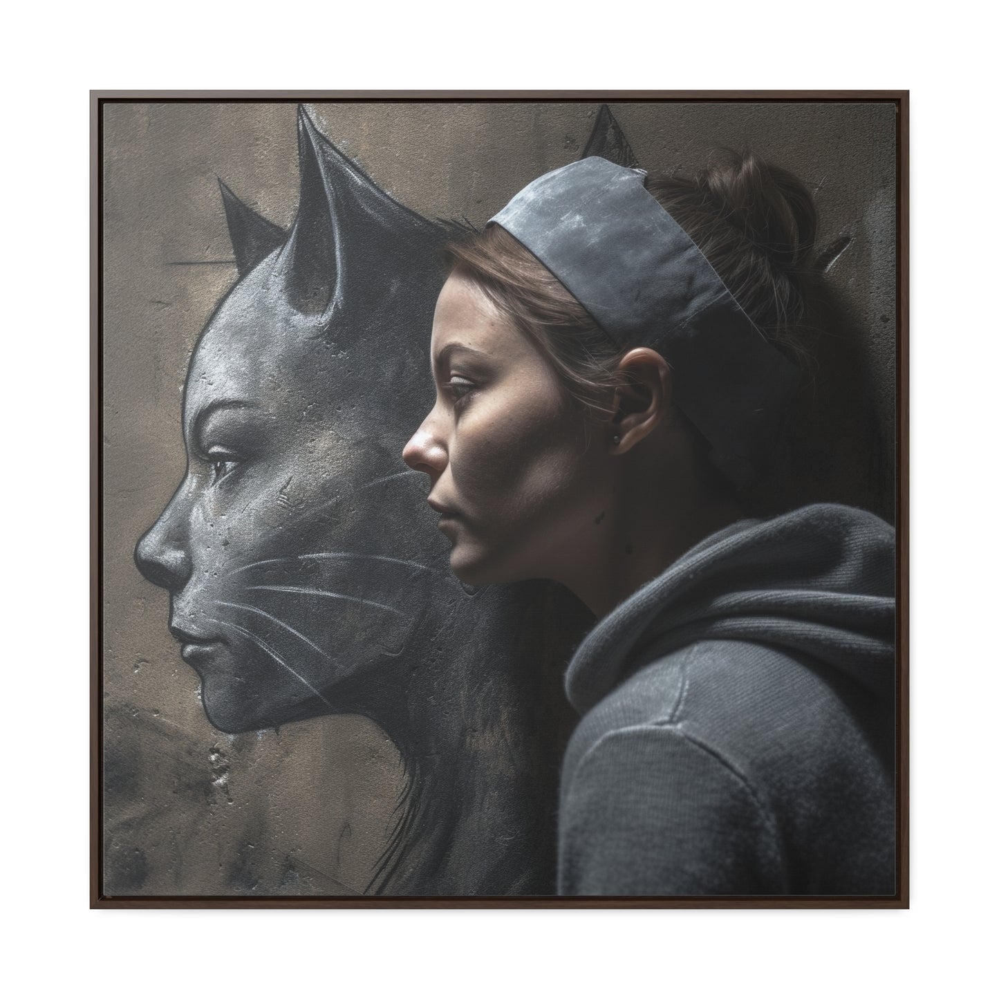 Cat Woman 22, Gallery Canvas Wraps, Square Frame