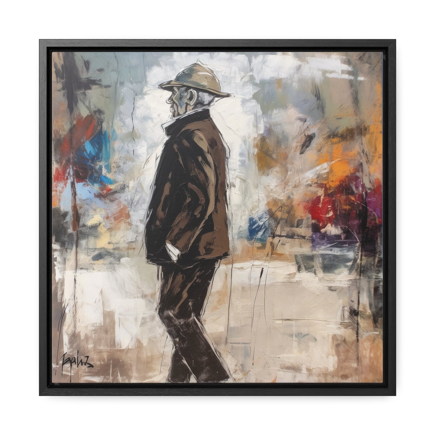 Sad Man 13, Valentinii, Gallery Canvas Wraps, Square Frame