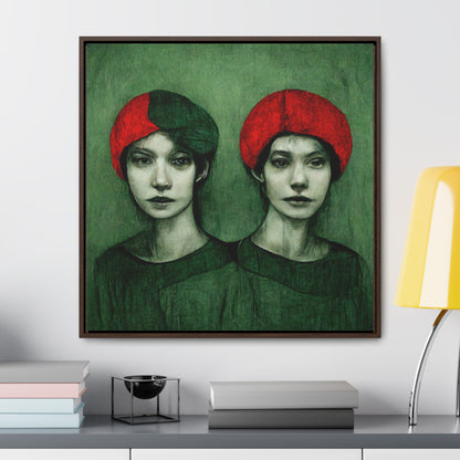 Loneliness Green Red 25, Valentinii, Gallery Canvas Wraps, Square Frame