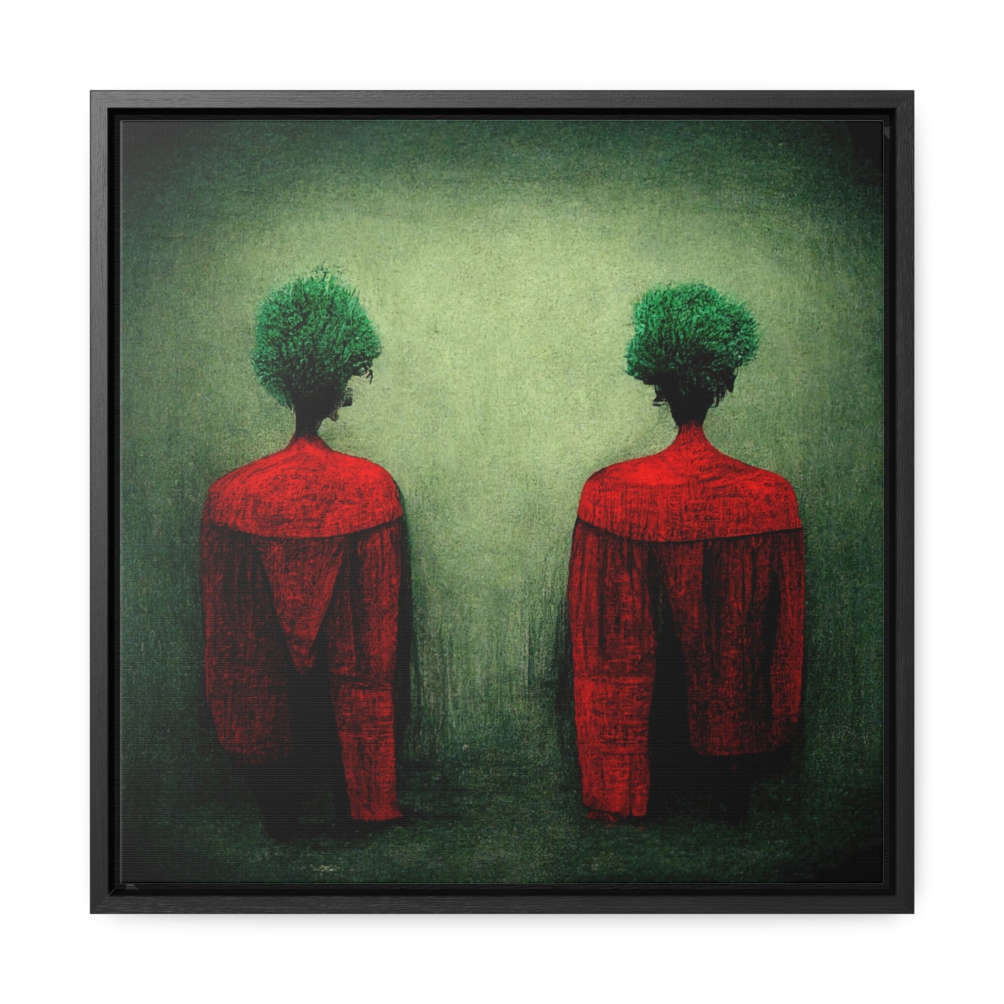 Loneliness Green Red 28, Valentinii, Gallery Canvas Wraps, Square Frame