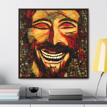 Jesus smiling 3, Valentinii, Gallery Canvas Wraps, Square Frame