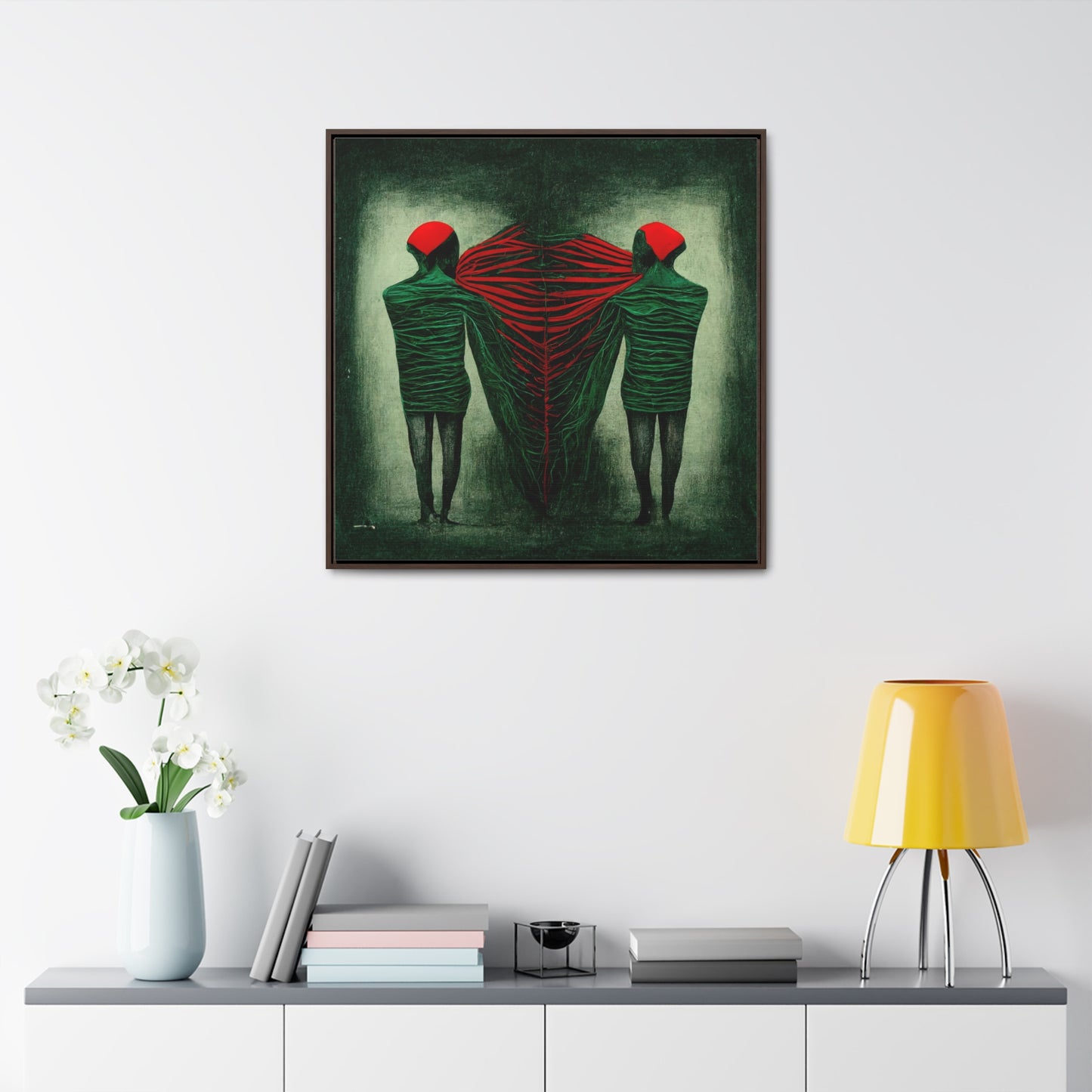 Loneliness Green Red 7, Valentinii, Gallery Canvas Wraps, Square Frame