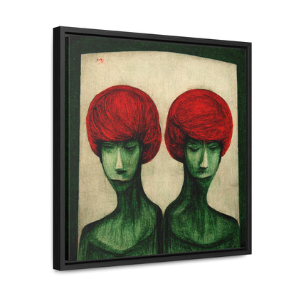 Loneliness Green Red 21, Valentinii, Gallery Canvas Wraps, Square Frame