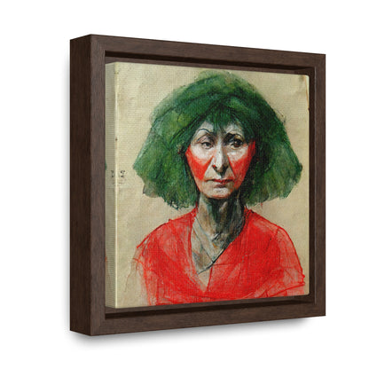 Loneliness Green Red 34, Valentinii, Gallery Canvas Wraps, Square Frame