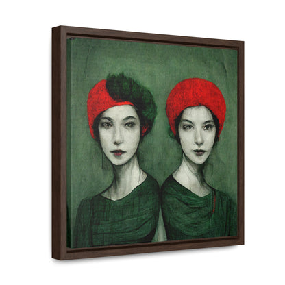 Loneliness Green Red 32, Valentinii, Gallery Canvas Wraps, Square Frame