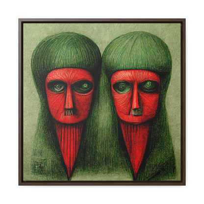 Loneliness Green Red 18, Valentinii, Gallery Canvas Wraps, Square Frame