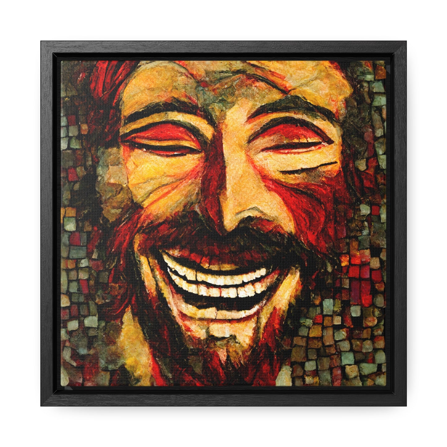 Jesus smiling 3, Valentinii, Gallery Canvas Wraps, Square Frame