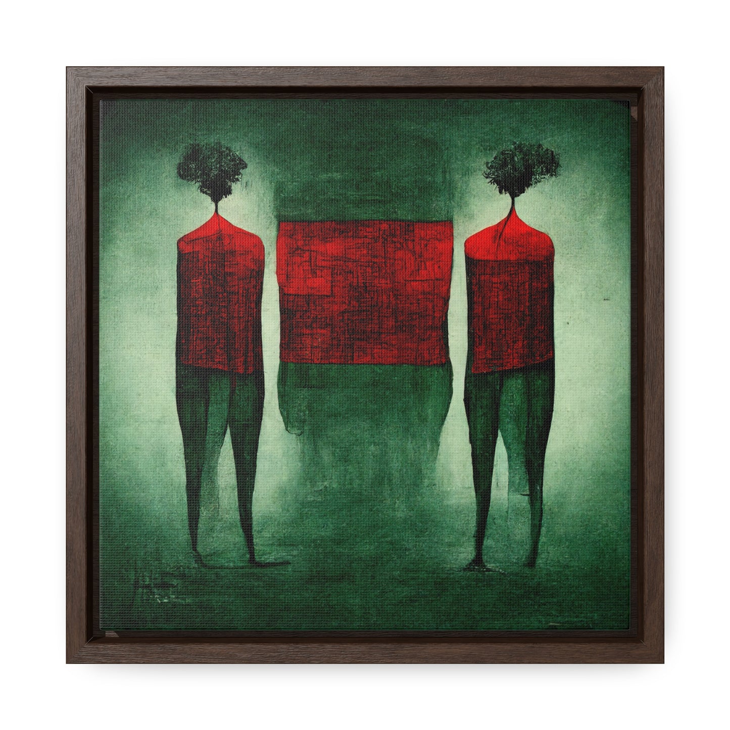 Loneliness Green Red 30, Valentinii, Gallery Canvas Wraps, Square Frame