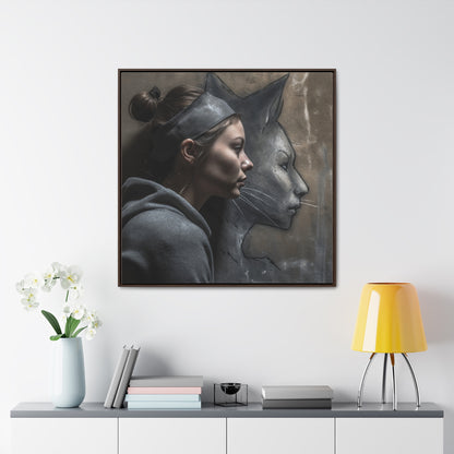 Cat Woman 21, Gallery Canvas Wraps, Square Frame