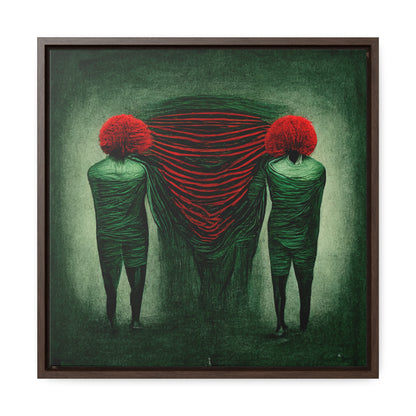 Loneliness Green Red 4, Valentinii, Gallery Canvas Wraps, Square Frame