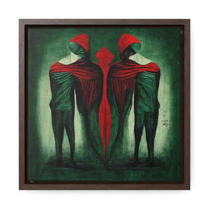 Loneliness Green Red, Valentinii, Gallery Canvas Wraps, Square Frame