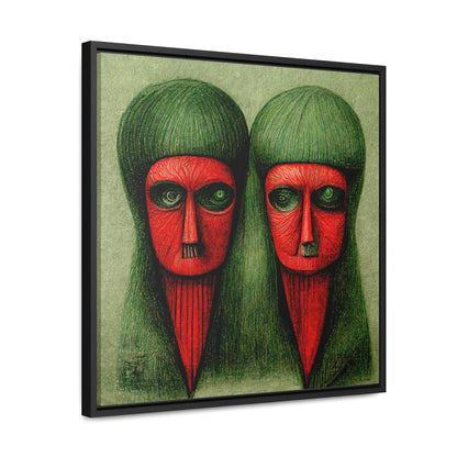 Loneliness Green Red 18, Valentinii, Gallery Canvas Wraps, Square Frame