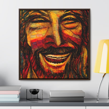 Jesus smiling 2, Valentinii, Gallery Canvas Wraps, Square Frame