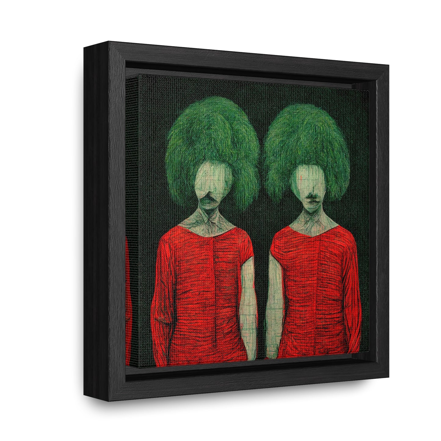 Loneliness Green Red 27, Valentinii, Gallery Canvas Wraps, Square Frame