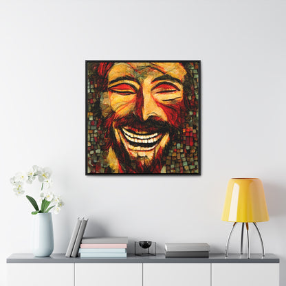 Jesus smiling 3, Valentinii, Gallery Canvas Wraps, Square Frame