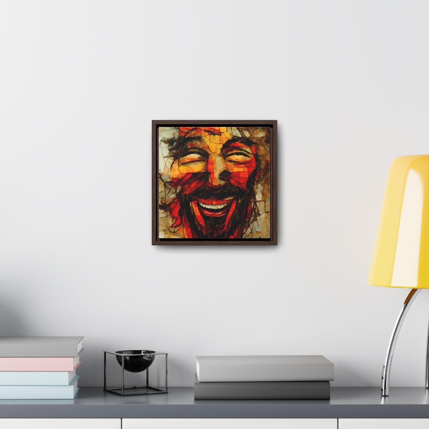 Jesus smiling, Valentinii, Gallery Canvas Wraps, Square Frame