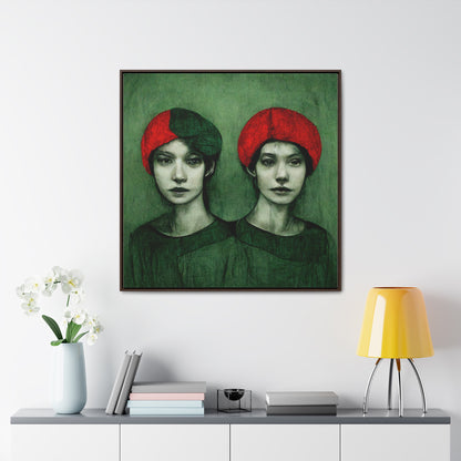Loneliness Green Red 25, Valentinii, Gallery Canvas Wraps, Square Frame