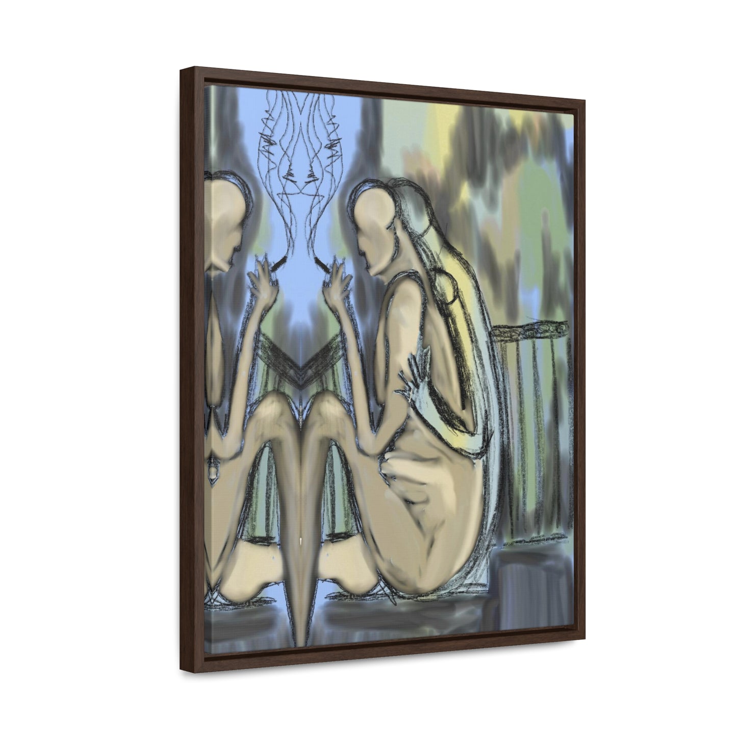 Lovers On The Stairs, Original Eduard Pavel, Gallery Canvas Wraps, Vertical Frame