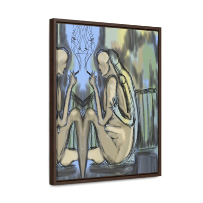 Lovers On The Stairs, Original Eduard Pavel, Gallery Canvas Wraps, Vertical Frame